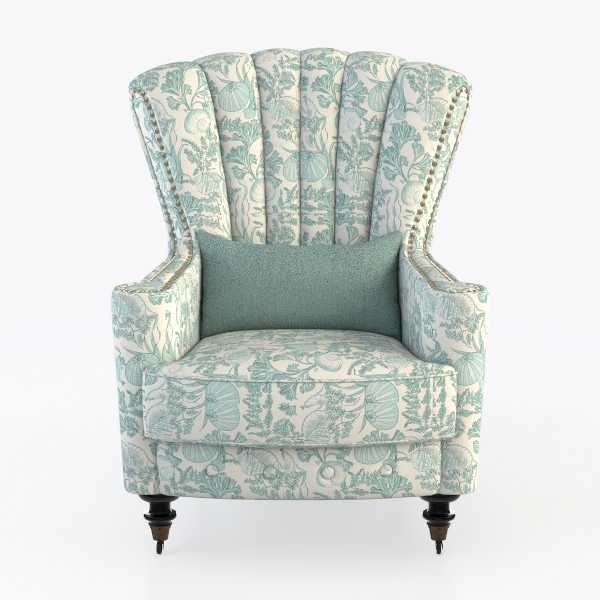 MELLCOM Floral Accent Chair, High Back Upholstered