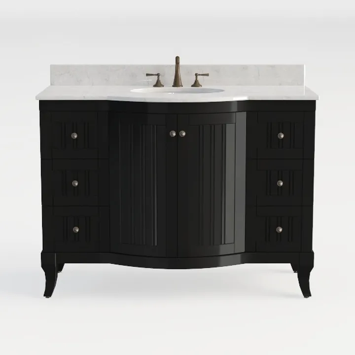James Martin 48" Brookfield Single Vanity with drawers - Antique Black