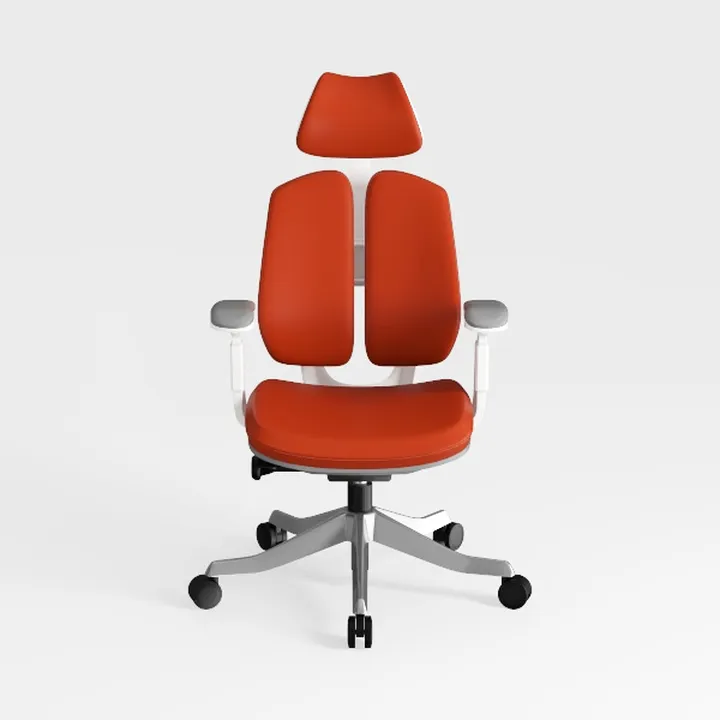 Modern Orange Fabric Ergonomic Office Chair 3D Model