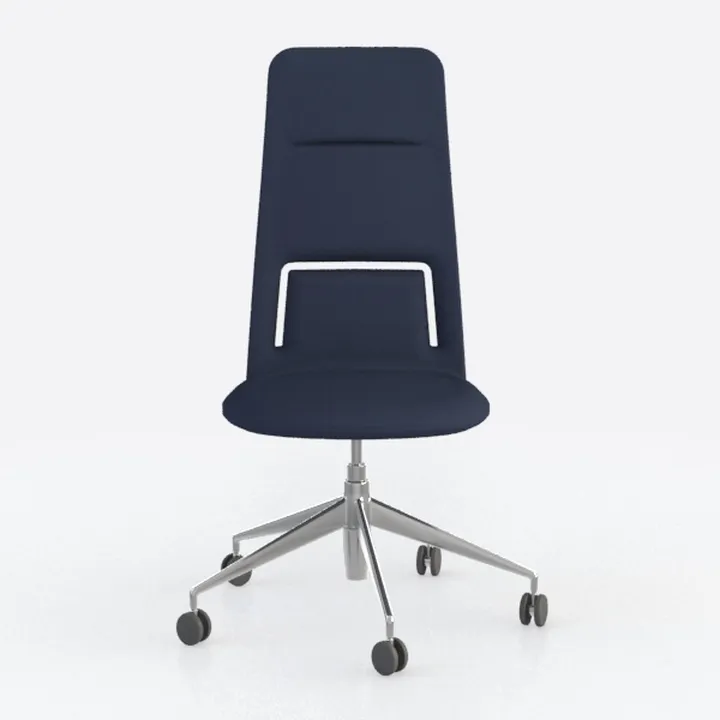 Modern Navy Fabric Metal Office Chair 3D Model