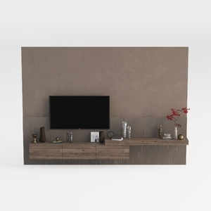 Modern TV Stand with 3 Cabinets & Open Shelves