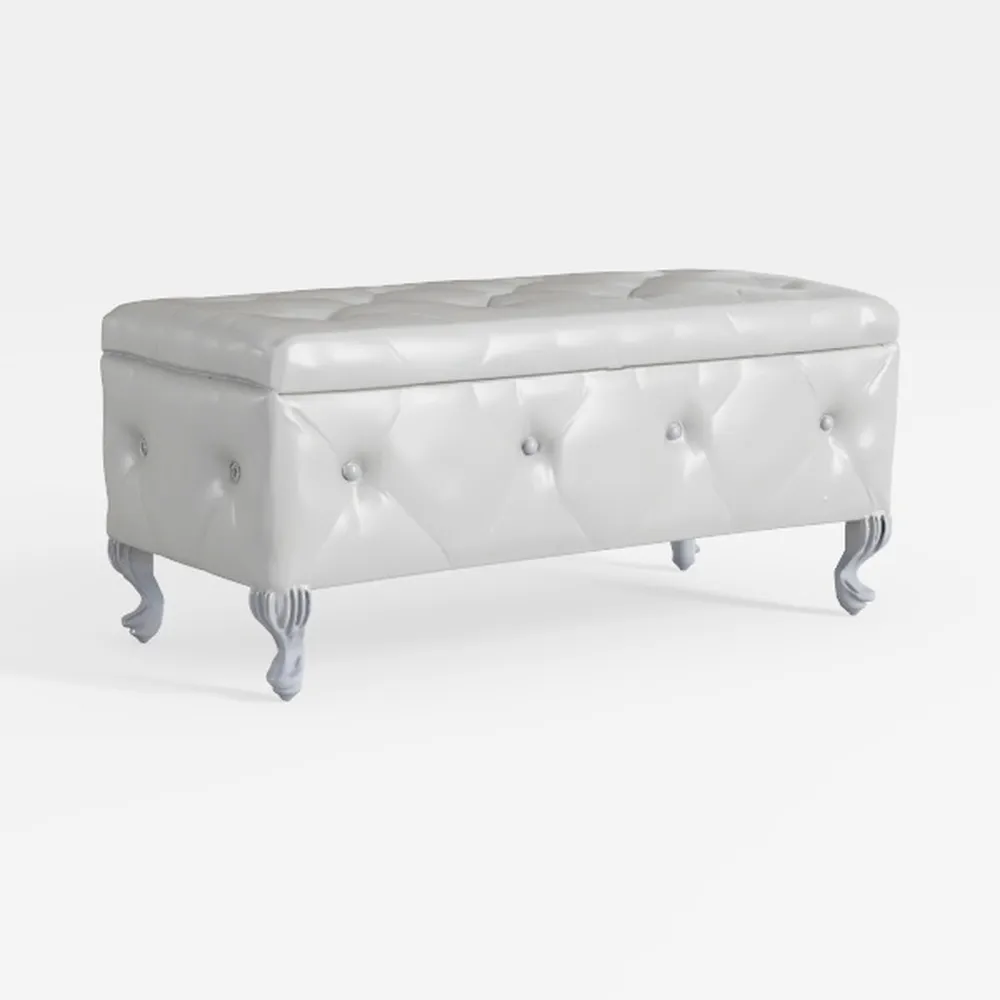 Upholstered Storage Ottoman Bench For Bedroom End 