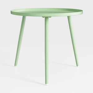 Minimalist Mint Green Metal Round Side Table 3D Model