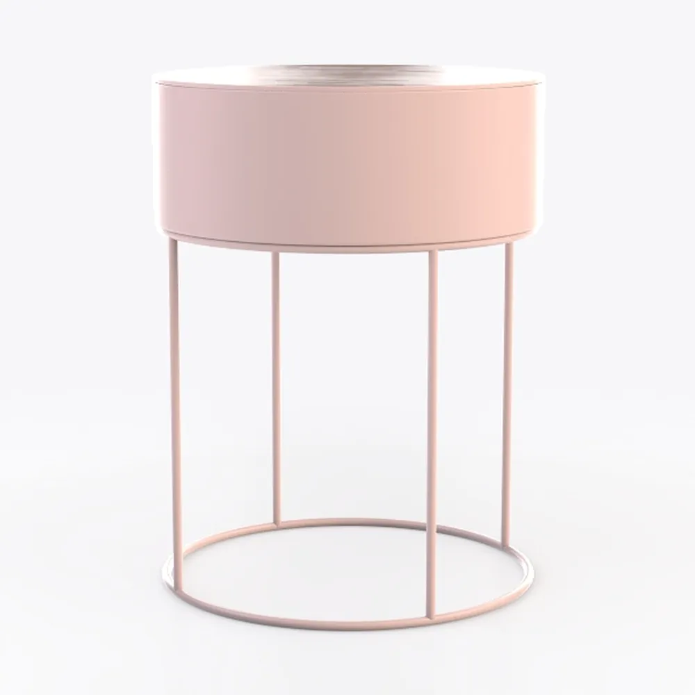 LUE BONA Pleated Vanity Stool, Velvet Upholstered