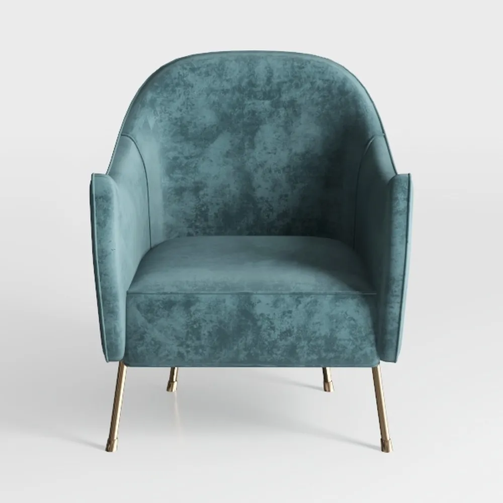 Nordlys Metal and Green Velvet Lounge Chair Classi