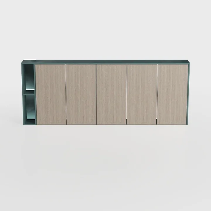 Minimalist Solid Wood And Dark Metal Sideboard Cabinet 3D Model