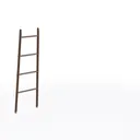 Minimalist Solid Wood Blanket Ladder Rack 3D Model Right 45 Degree View