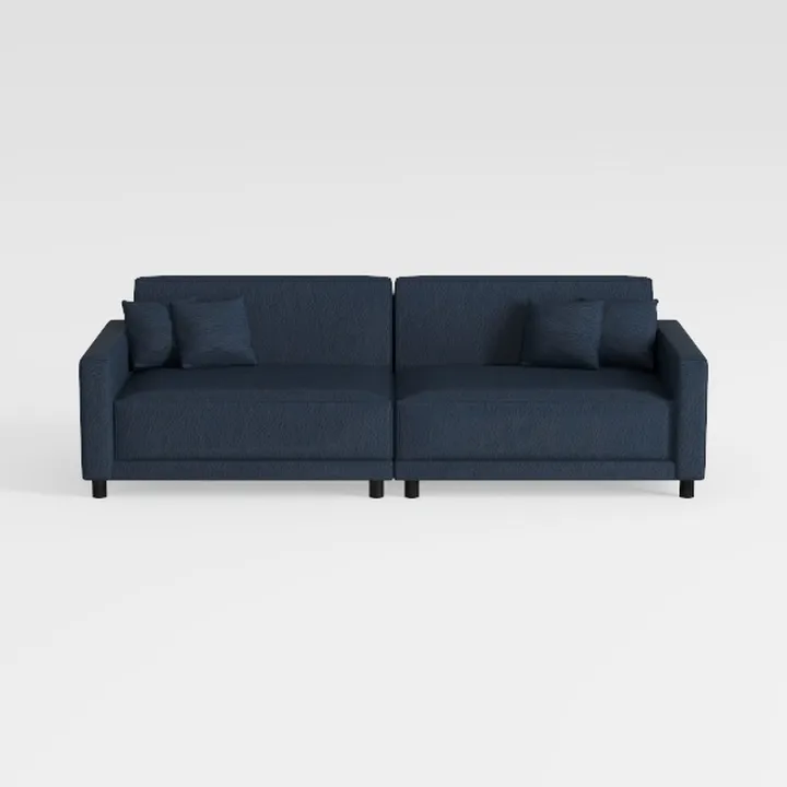 Flesser Loveseat Navy Blue Couch with Ottoman Stor
