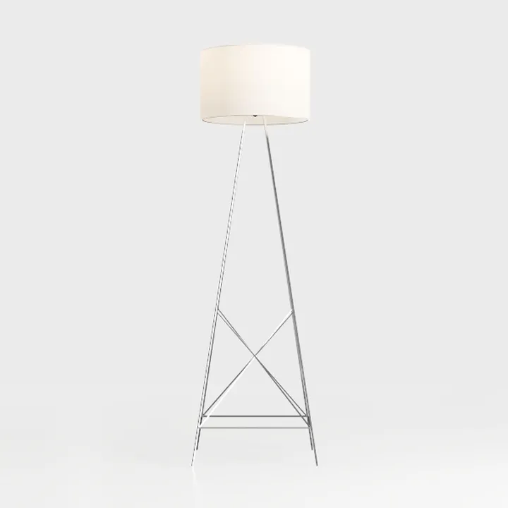 Minimalist Metal Fabric Tripod Floor Lamp 3D Model