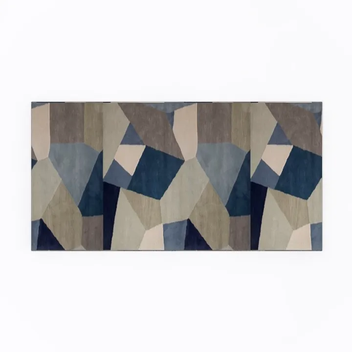 Modern Geometric Pattern Wool Area Rug 3D Model