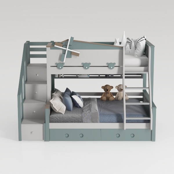 CITYLIGHT Twin Over Twin Bunk Bed with Trundle and