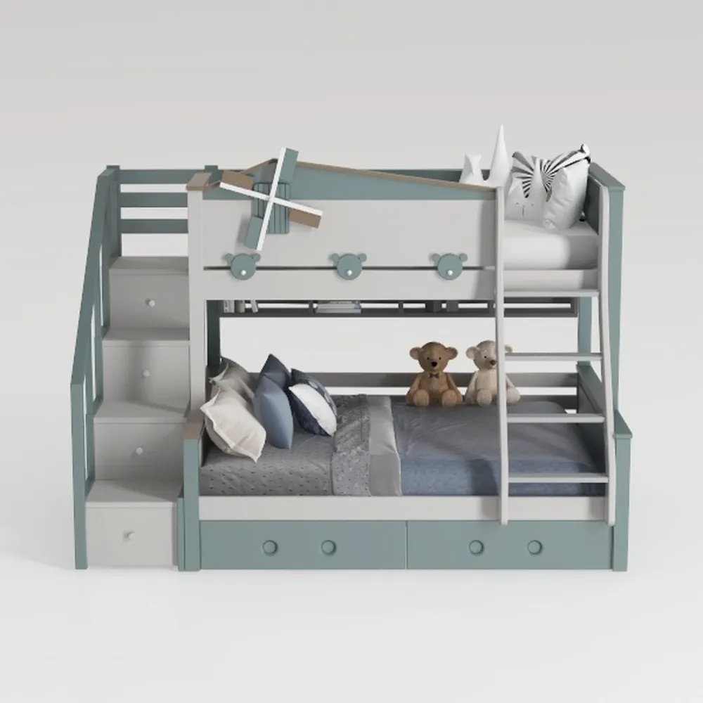 CITYLIGHT Twin Over Twin Bunk Bed with Trundle and