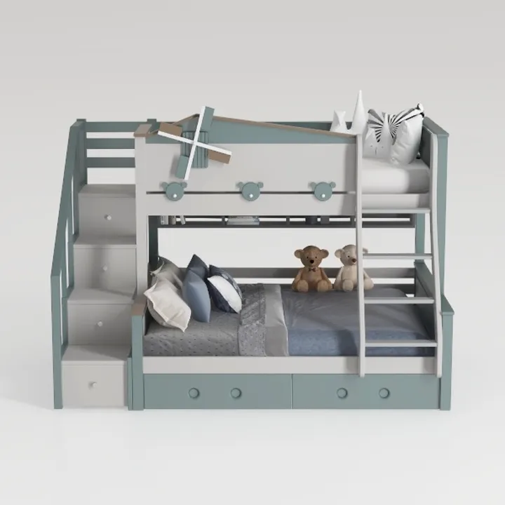 CITYLIGHT Twin Over Twin Bunk Bed with Trundle and