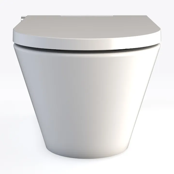 Minimalist White Ceramic Wall Mounted Toilet 3D Model