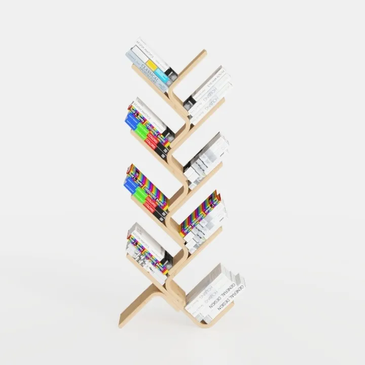 TVU Tree Book Shelf, Rotating Bookshelf, 360