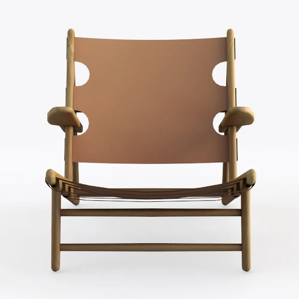Tangkula Teak Wooden Chair, Mid Century Modern Acc