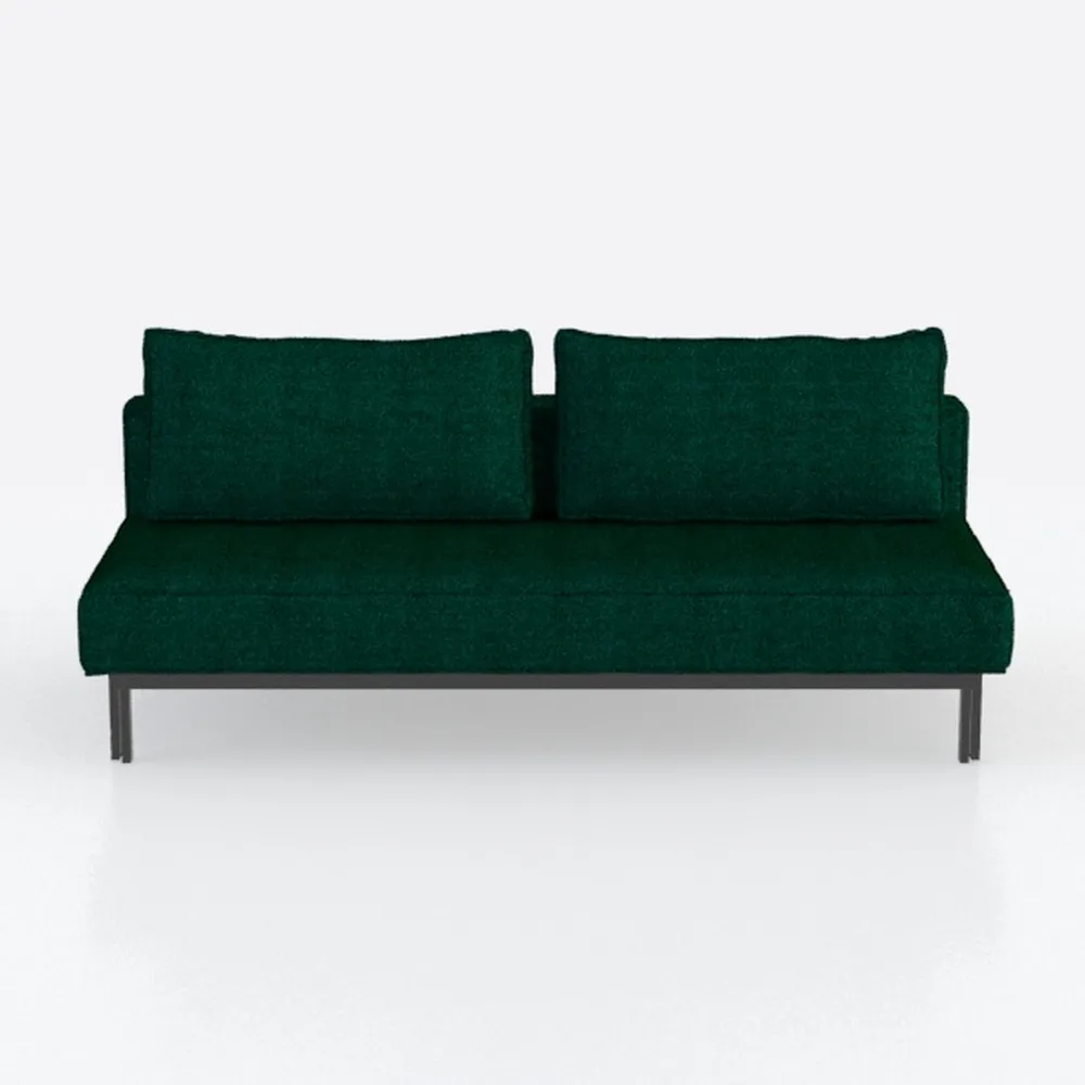 Linen Sofa Modern Couch w/Wooden Legs - Living