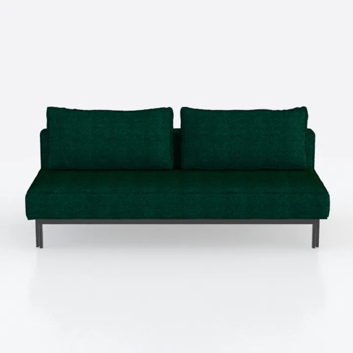Linen Sofa Modern Couch w/Wooden Legs - Living