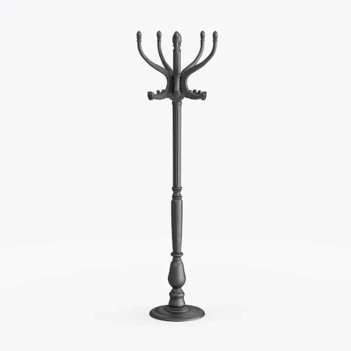 Vintage Metal Freestanding Coat Rack 3D Model