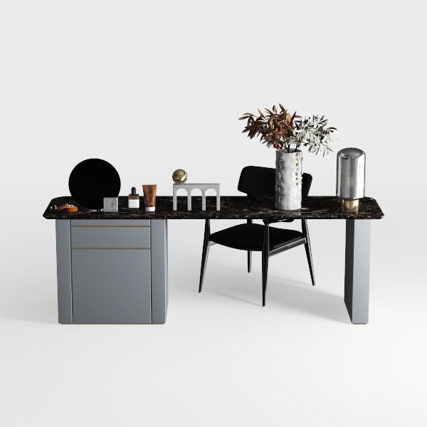 Lanita 63 in. Rectangular Black Engineered Wood Ex