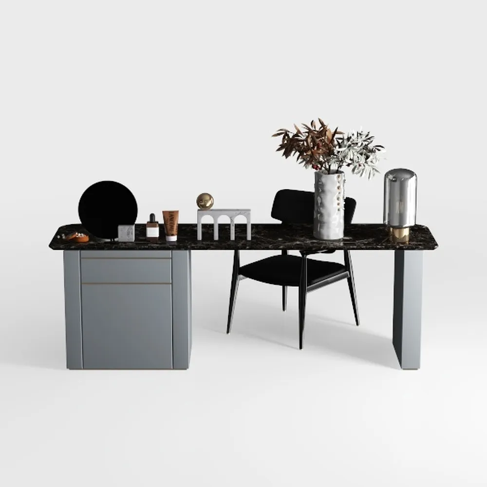 Lanita 63 in. Rectangular Black Engineered Wood Ex