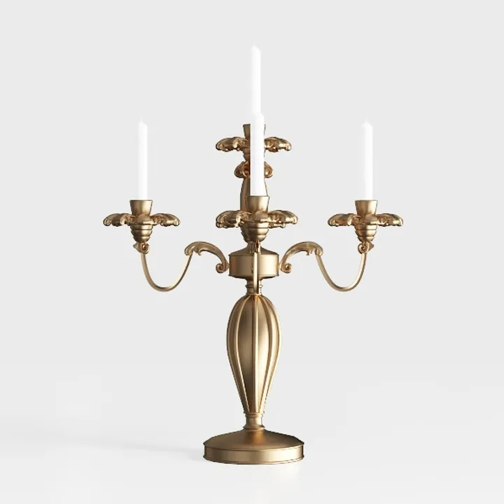 5 Arms Candle Holder, 5 Arms Alloy Candle Holder