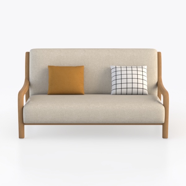 Tennozu Linen Fabric Loveseat Sofa, Convertible Fu