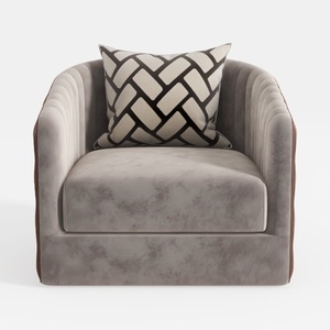 LINSY Swivel Accent Chair, Velvet Small Barrel Cha