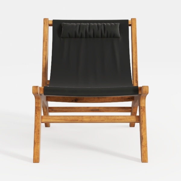 Hudson Modern Outdoor Rocking Chair with Black