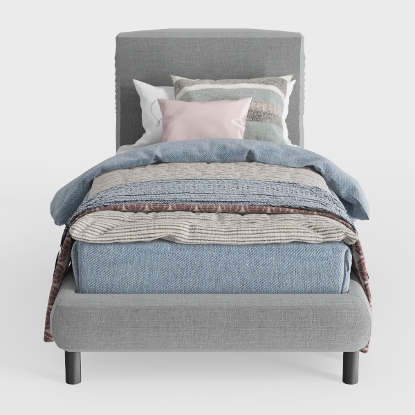 Giantex Twin Upholstered Bed Frame, Platform Bed w