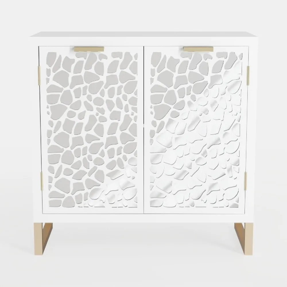 Buffet Cabinet with Storage, Wooden Carved