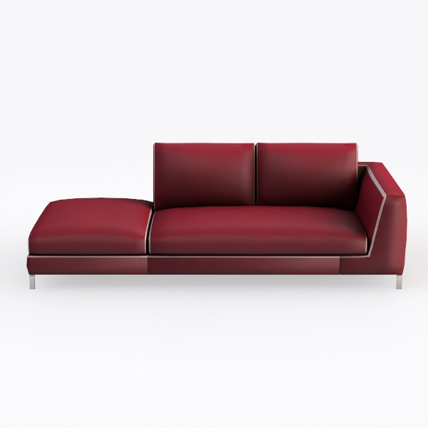 Glory Furniture Pompano Velvet Sofa Chaise in Burg