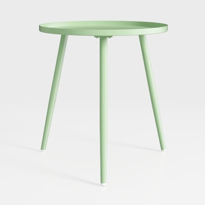 Minimalist Mint Green Metal Round Side Table 3D Model