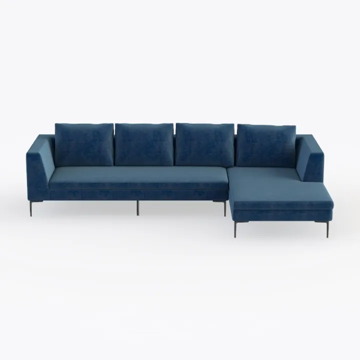 L-Shaped Convertible Sleeper Sofa Bed, Velvet