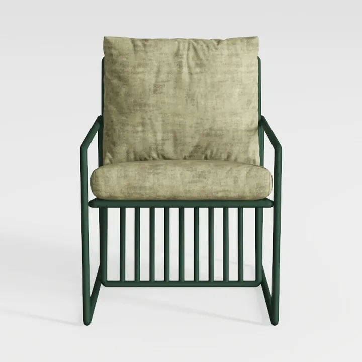 Modern Minimalist Fabric Metal Armchair 3D Model
