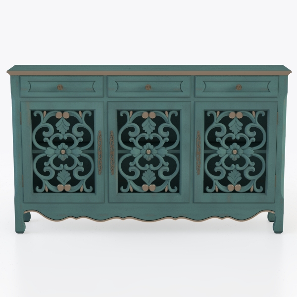 Accent Storage Cabinet with 3 Doors 3 Drawers