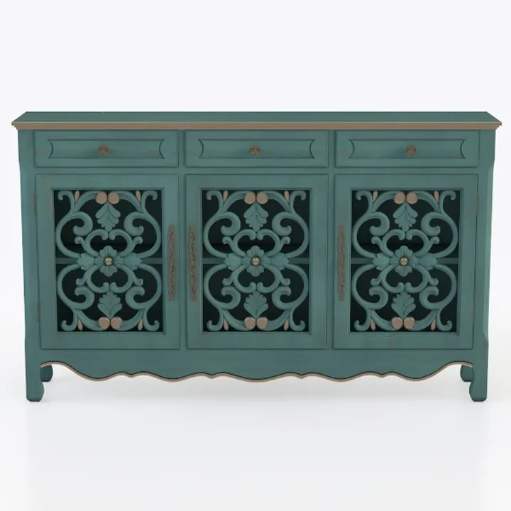 Accent Storage Cabinet with 3 Doors 3 Drawers