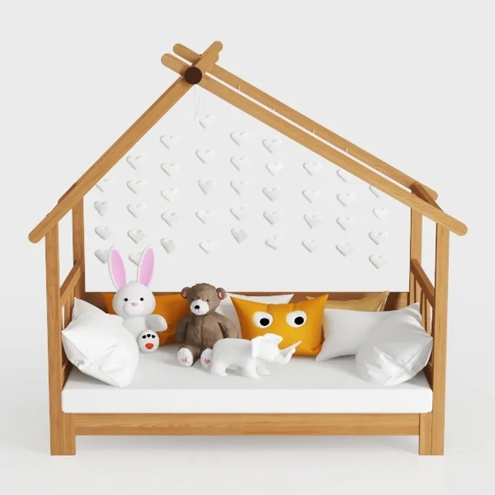Harper & Bright Designs Twin Size Wooden House Bed