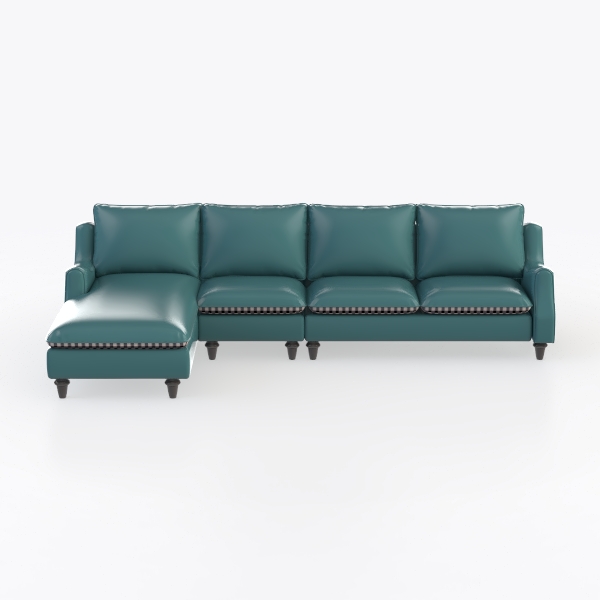 103.5" L-Shaped Velvet Sectional for Living Rooms