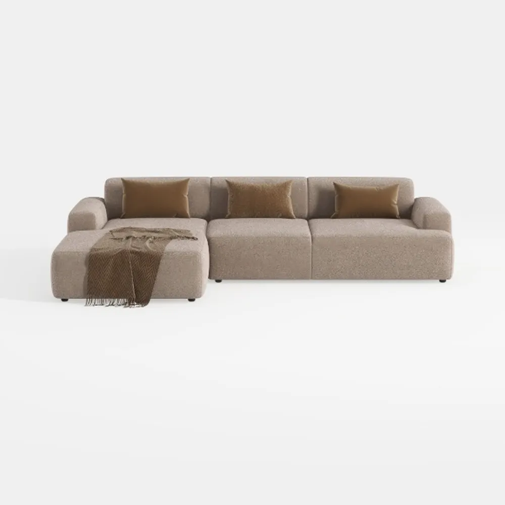 117" Modern Compressed Boneless Couch with Ottoman