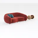 Minimalist Style Curved Modular Sectional Sofa Right 45 Degree View