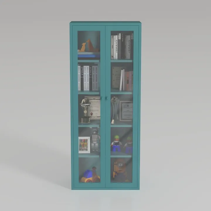 Palace Imports Solid Wood Bookcase w/Frosted Glass