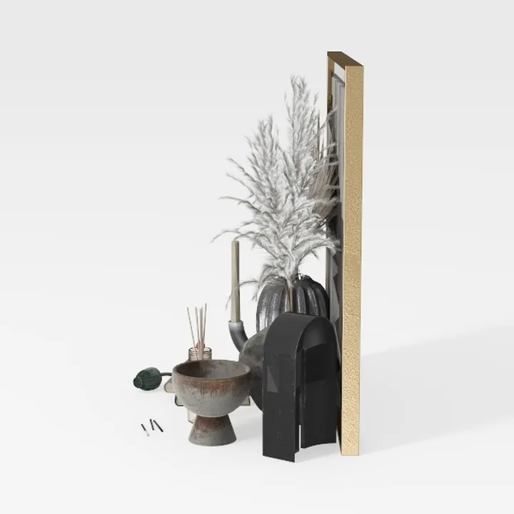 Black Rustic Large Wooden Vase for Home Decor,