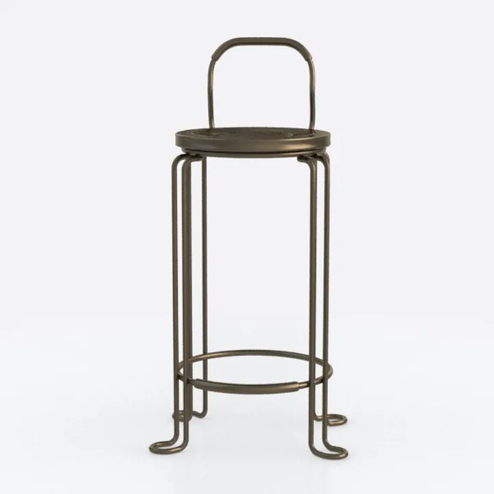 Neo 29.3 in. Seat Height Brown Wood Seat Black Met