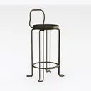 Neo 29.3 in. Seat Height Brown Wood Seat Black Met Right 45 Degree View