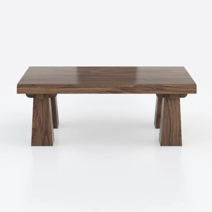 Minimalist Solid Walnut Wood Coffee Table 3D Model