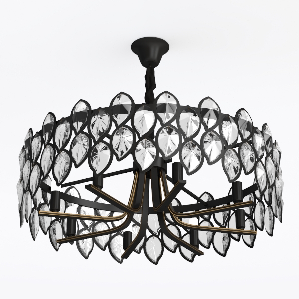Black Crystal Ceiling Light Fixture,Modern Semi