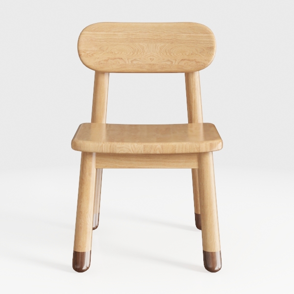 Solid Oak Wood Dining Chairs Set of 2, Mid Century