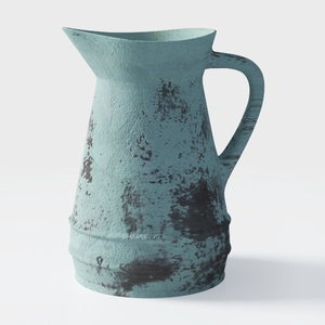 Vintage Style Metal Flower Vase Galvanized Finish Rustic Flower Jug Vase for Indoor and Outdoor Decor