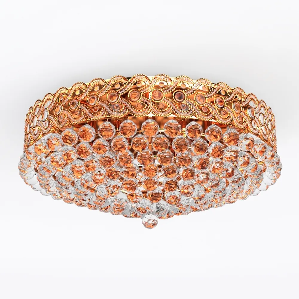 9 - Light Flush Mount Crystal Chandelier for